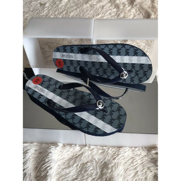 Women’s Sandals Flip Flops Size 10 Michael Kors Blue RX20B - Picture 1 of 10